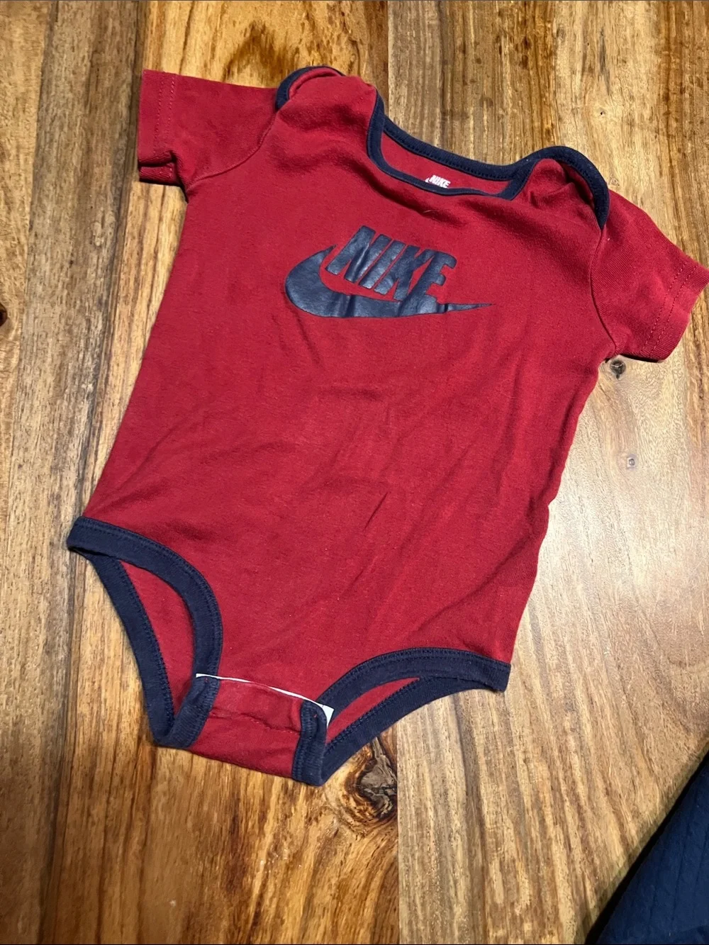 Nike Red and Navy Infant Bodysuit with Quilted Pants - Picture 2 of 4